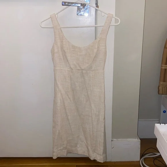 white tweed graduation dress